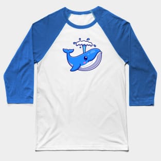 Cute Whale Cartoon Baseball T-Shirt